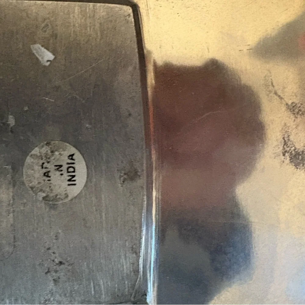 Aluminum Metal Plate/Tray w Elephant Design-9 1/2” x 9 1/2”.Made in India